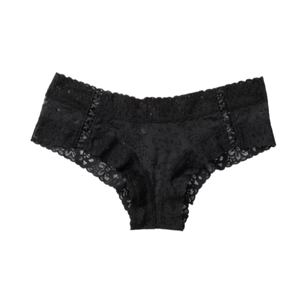 Black  Lacie Cheeky Panty With  Lace Up Hip Accents